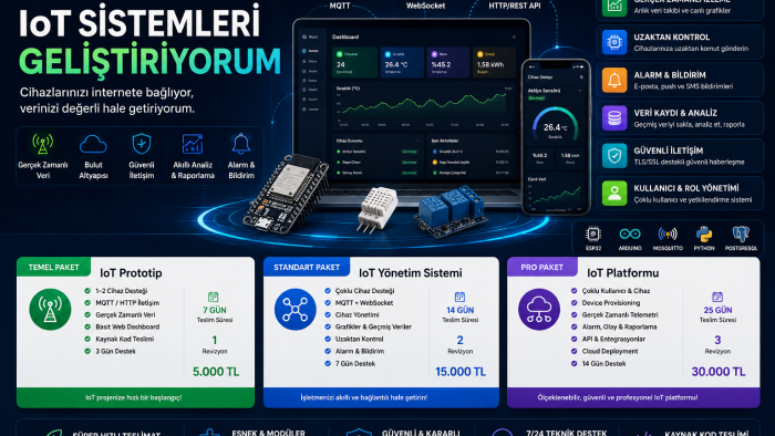 IoT sistemi geliştiririm