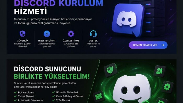  profesyonel discord bot ve sunucu kurulumu yaparım