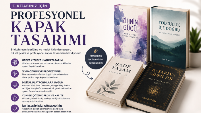 profesyonel e-kitap kapak tasarımı hazırlarım