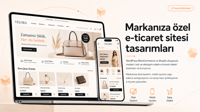  profesyonel e-ticaret web sitenizi kurarım