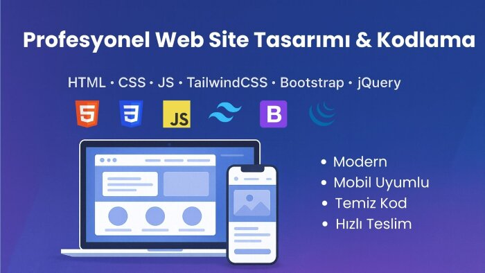 HTML CSS JS ile istediğiniz web site tasarımını kodlarım