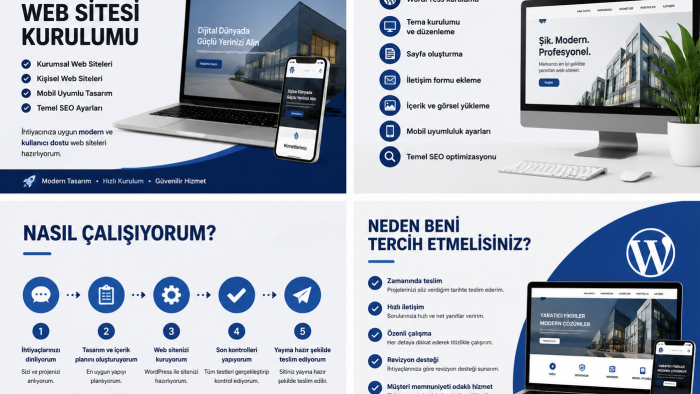 ihtiyaçlarınıza uygun WordPress web siteleri kurarım