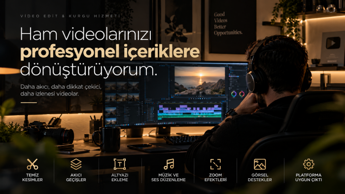 videonuzu izlenesi, akıcı ve profesyonel hale getiriyorum