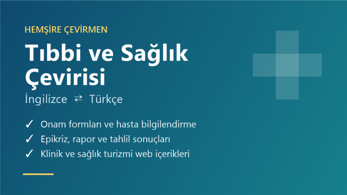 İngilizce-Türkçe tıbbi ve sağlık çevirisi yapabilirim