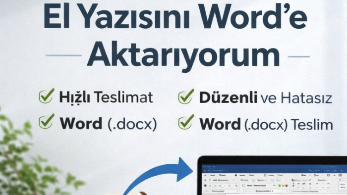 el yazısı metinleri word ortamına hatasız aktarırım