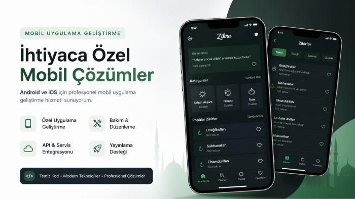 ihtiyaca özel mobil uygulama geliştiririm