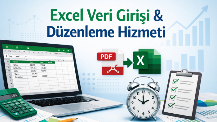 excel veri girişi ve veri düzenleme işlerinizi yaparım