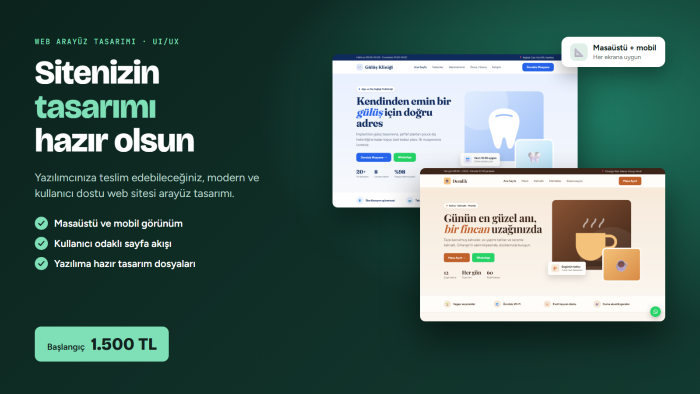 modern ve kullanıcı dostu web sitesi arayüz tasarımı yaparım