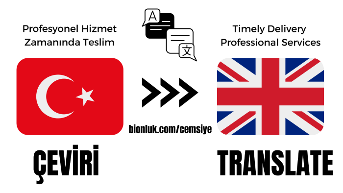 Türkçe metinlerinizi İngilizce bir metine çevirebilirim