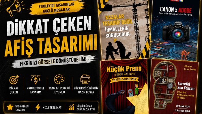 dikkat çekici yaratıcı afiş tasarımı yaparım