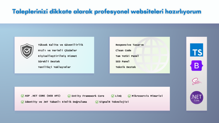 taleplerinize uygun web siteleri hazırlıyorum