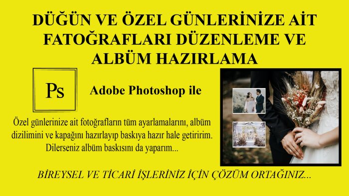 düğün ve özel fotoğraflarınızdan albüm hazırlarım
