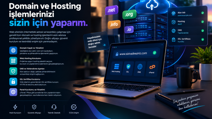domain ve hosting işlemlerinizi sizin için yaparım