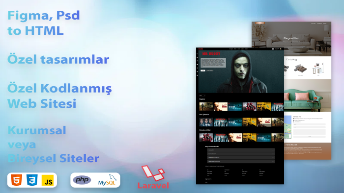 sizin için istediğiniz gibi web sitesi yaparım