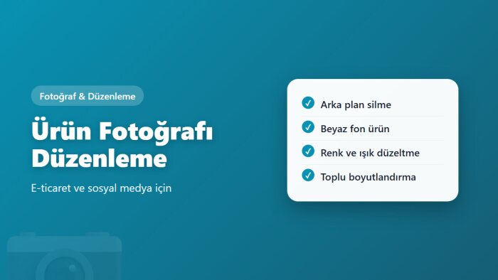ürün fotoğraflarınızın arka planını temizleyip düzenlerim