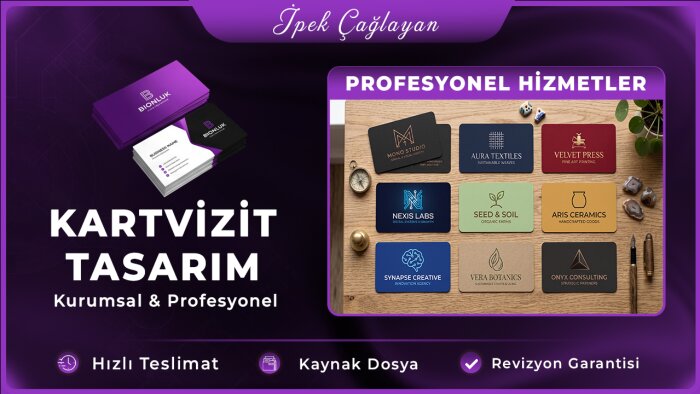 markanız için profesyonel ve modern kartvizit tasarlarım