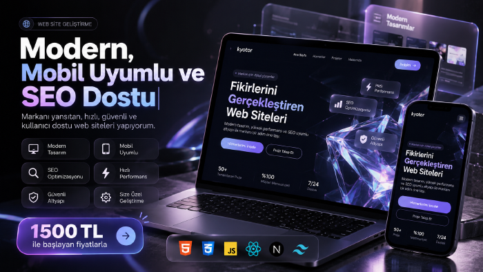 modern, mobil uyumlu ve SEO dostu web sitenizi yapıyorum