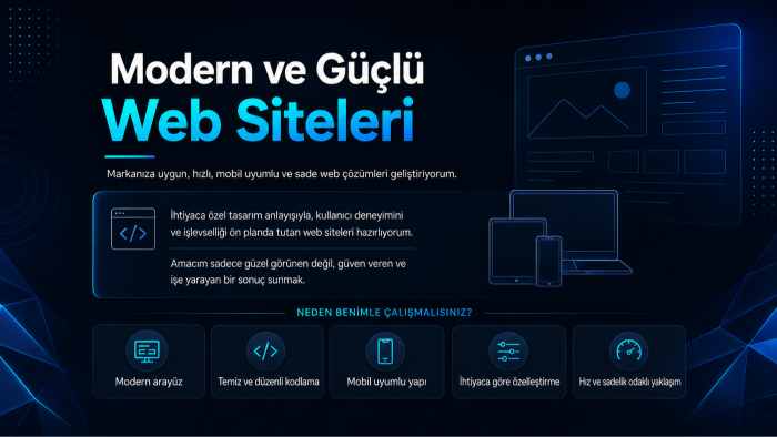 sıfırdan modern ve özel web siteleri geliştiririm