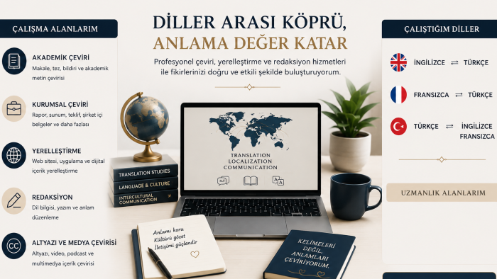 (İng-Fr-Tr dillerinde) profesyonel çeviri hizmeti sunuyorum