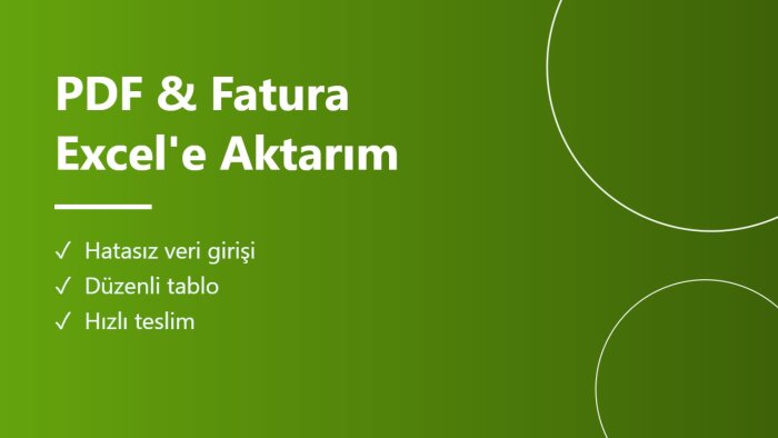 PDF ve faturalarınızı hatasız şekilde Excel'e aktarırım