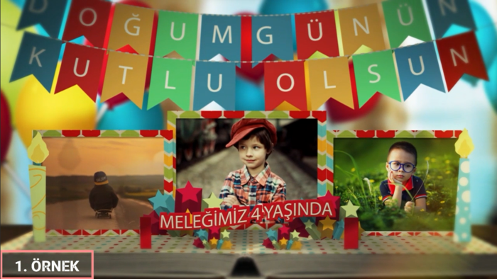 çocuğunuzun fotoğraflı doğum günü videosunu hazırlarım