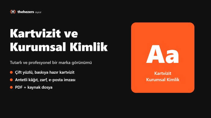 kartvizit ve kurumsal kimlik tasarımınızı yaparım
