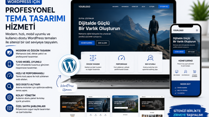 wordpress için modern ve mobil uyumlu tema tasarlarım