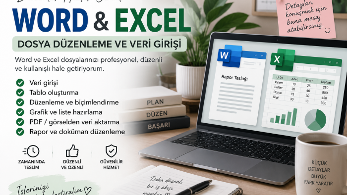 Word ve Excel'de veri girişi ve düzenleme yapıyorum