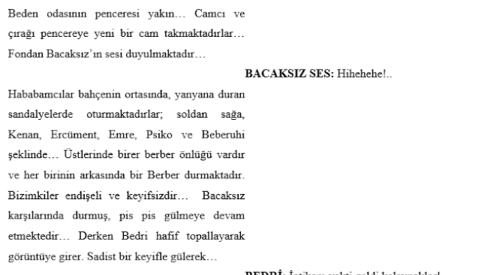 sizin için senaryo ve metin işlerini halledebilirim