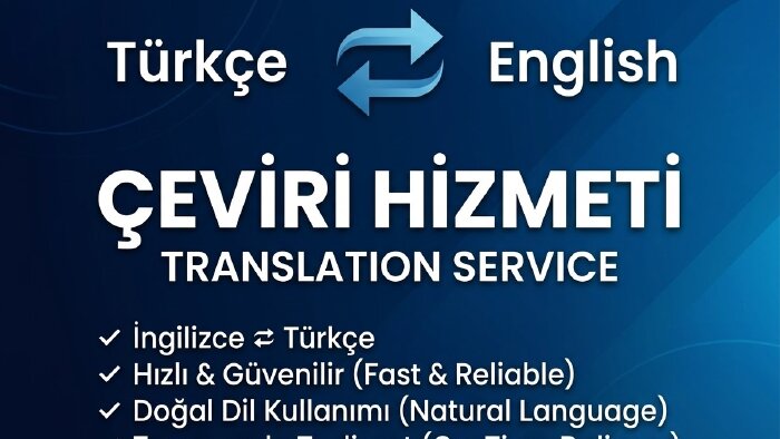 metinlerinizi profesyonel ve doğal bir dille çeviririm