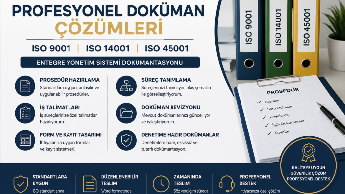 entegre yönetim sistemi dokümanları hazırlarım