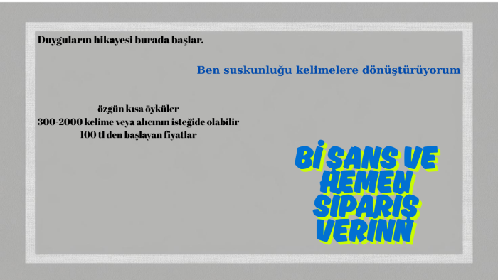 senaryo ve yaratıcı metinler yazarım