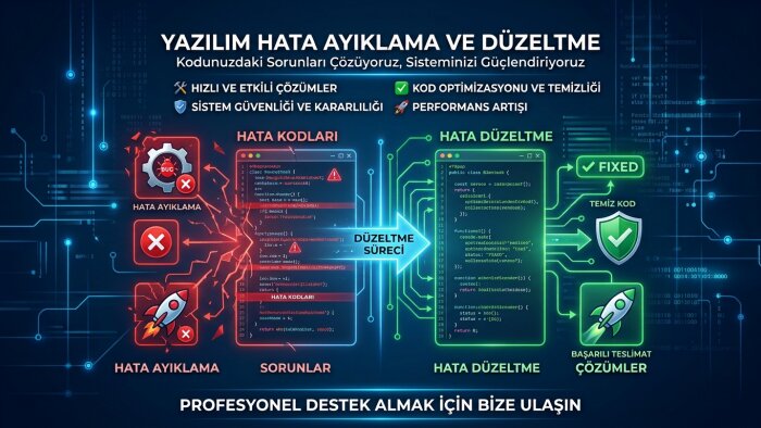  web sitenizdeki ve yazılımınızdaki hataları gideririm