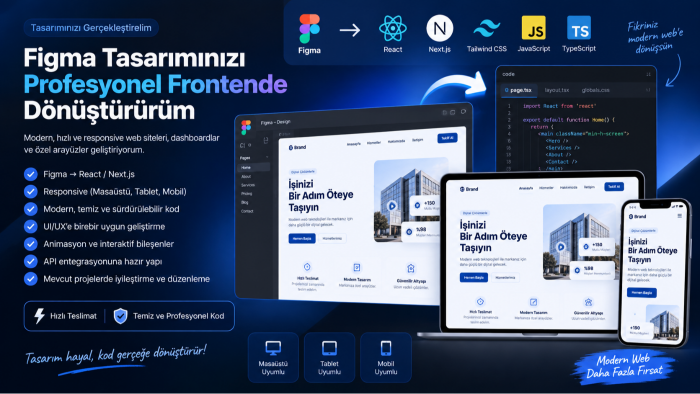 Figma tasarımınızı profesyonel frontende dönüştürürüm