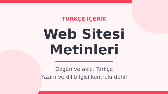 web siteniz için özgün ve akıcı Türkçe metinler yazarım