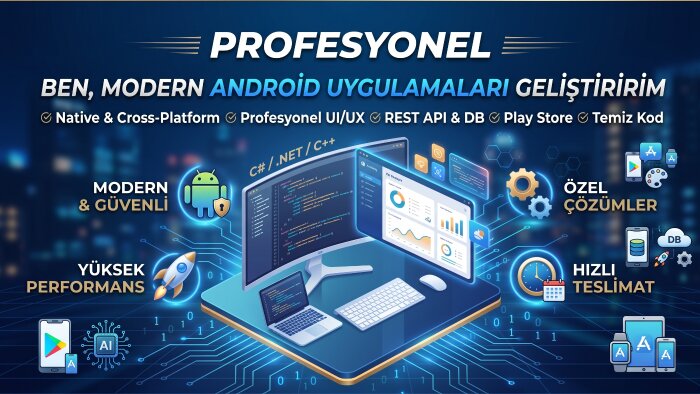modern ve performanslı Android uygulamaları geliştiririm