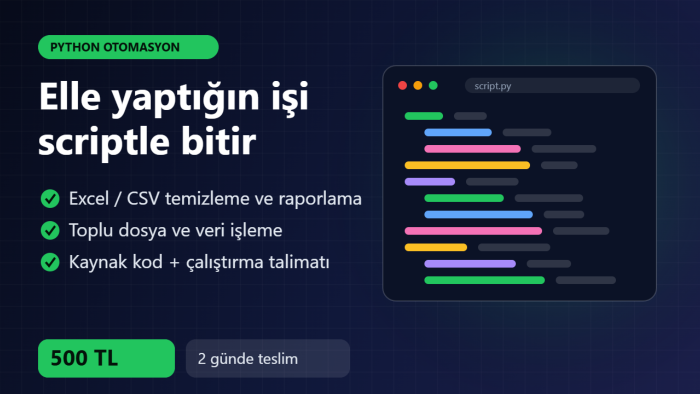 tekrarlayan işlerinizi Python ile otomatikleştiririm