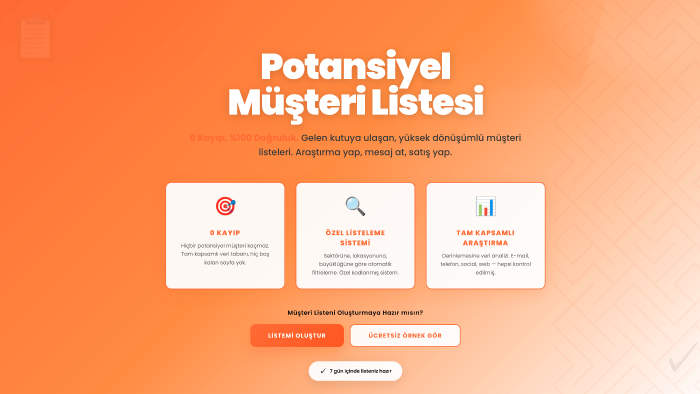 potansiyel müşterilerinizi bulurum