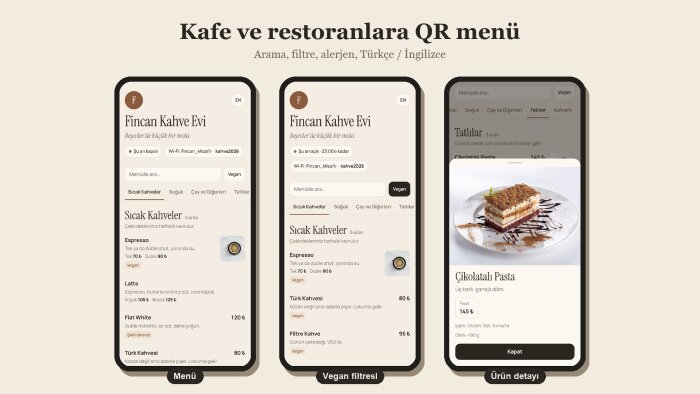 kafe ve restoranlara QR kodlu dijital menü hazırlarım