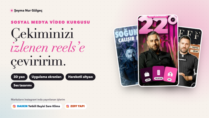 reels ve TikTok videolarınızı motion grafikle kurgularım