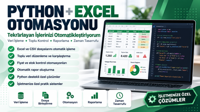 Python ve Excel ile işlerinizi otomatikleştiririm