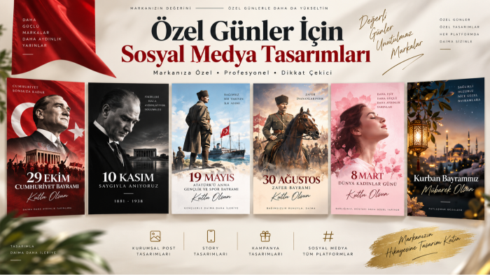 markanıza özel sosyal medya tasarımları hazırlarım