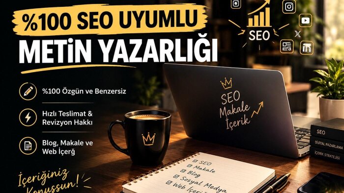 %100 SEO uyumlu özgün blog ve web yazıları hazırlarım