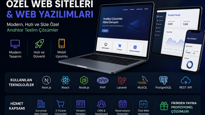 anahtar teslim özel web siteleri geliştiririm