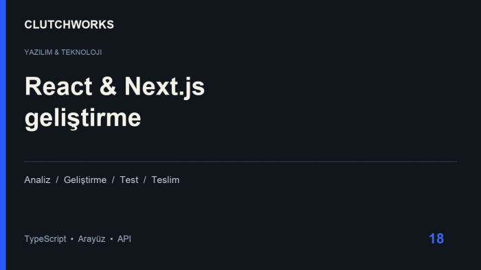 React ve Nextjs uygulamanızı geliştirir veya düzeltirim