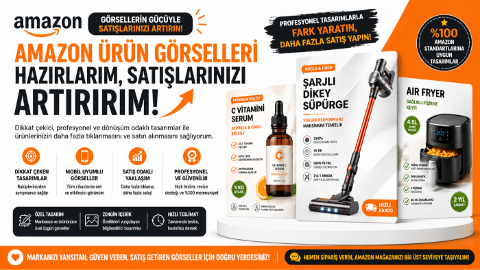 Amazon için satış odaklı ürün görselleri hazırlarım