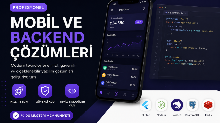 Flutter mobil uygulama geliştiririm