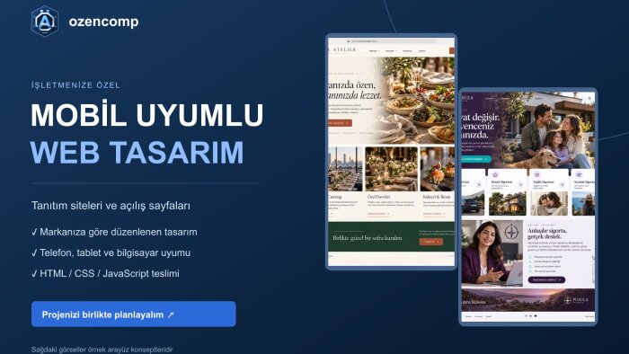  mobil uyumlu ve modern bir web sitesi hazırlayabilirim