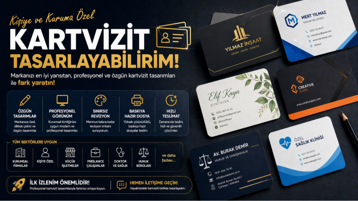 kişiye kuruma özel kartvizit tasarlayabilirim