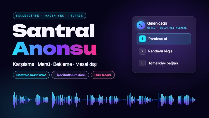 santral anonsu ve karşılama mesajı seslendirmesi yaparım